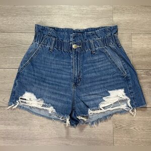American Eagle Distressed Blue Jean Mom Shorts Size 4